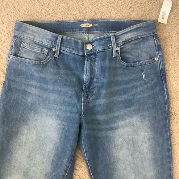 NWT Old Navy Womens Curvey Straight Stretch Distressed Jeans Size 8 - Picture 2 of 12